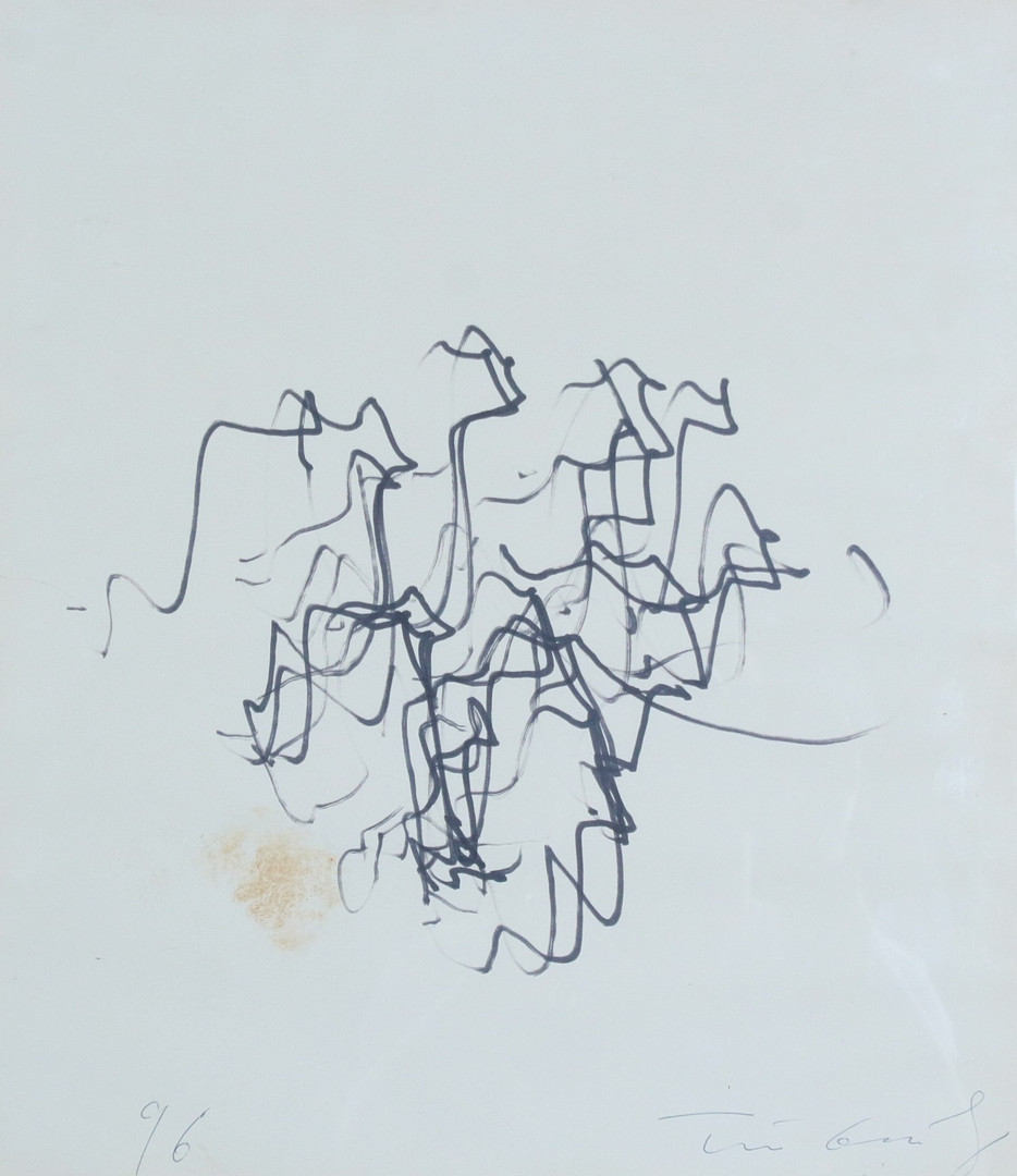 JEAN TINGUELY (1925-1991). (bk) Faserstift auf Papier, '' Meta Matic '' , signiert, nummeriert '' 96 '' (1962).