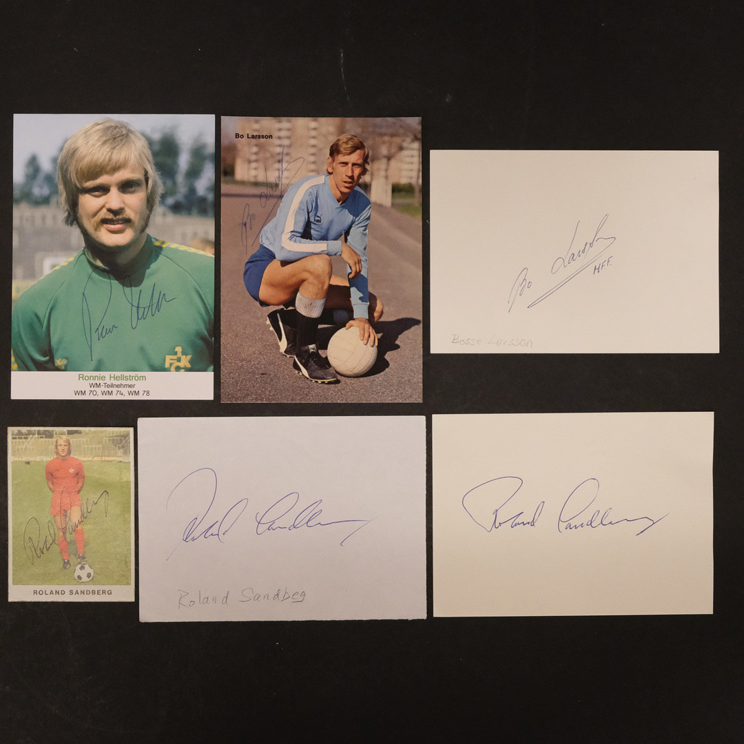 AUTOGRAFER, TRE SVENSKA FOTBOLLSPROFILER.