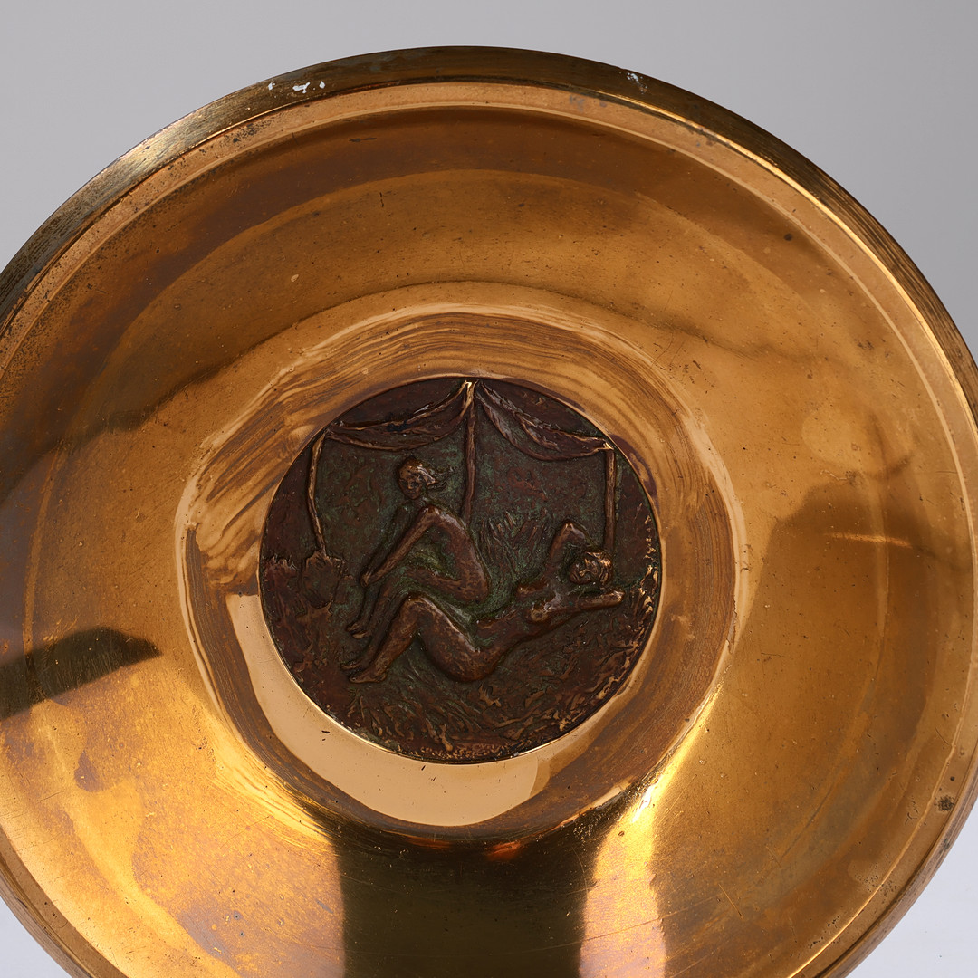 EVAN JENSEN. Fad af poleret bronze, motiv med to kvinder, 275 B, Danmark, 1940'erne.