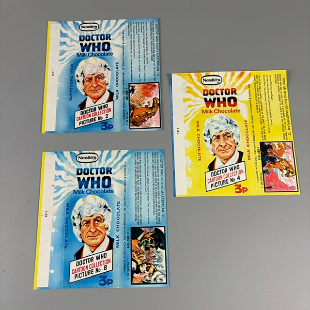 DR WHO CHOCOLATE BAR WRAPPERS.