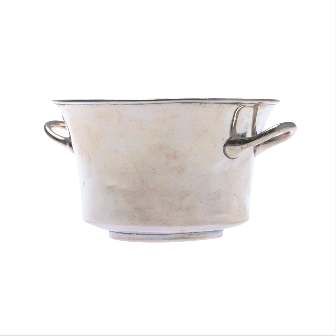 EDWARDIAN SILVER TWIN HANDLED BOWL.
