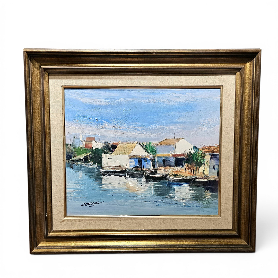 JOSÉ COZAR. Óleo sobre lienzo. "Reflejos en la Albufera".