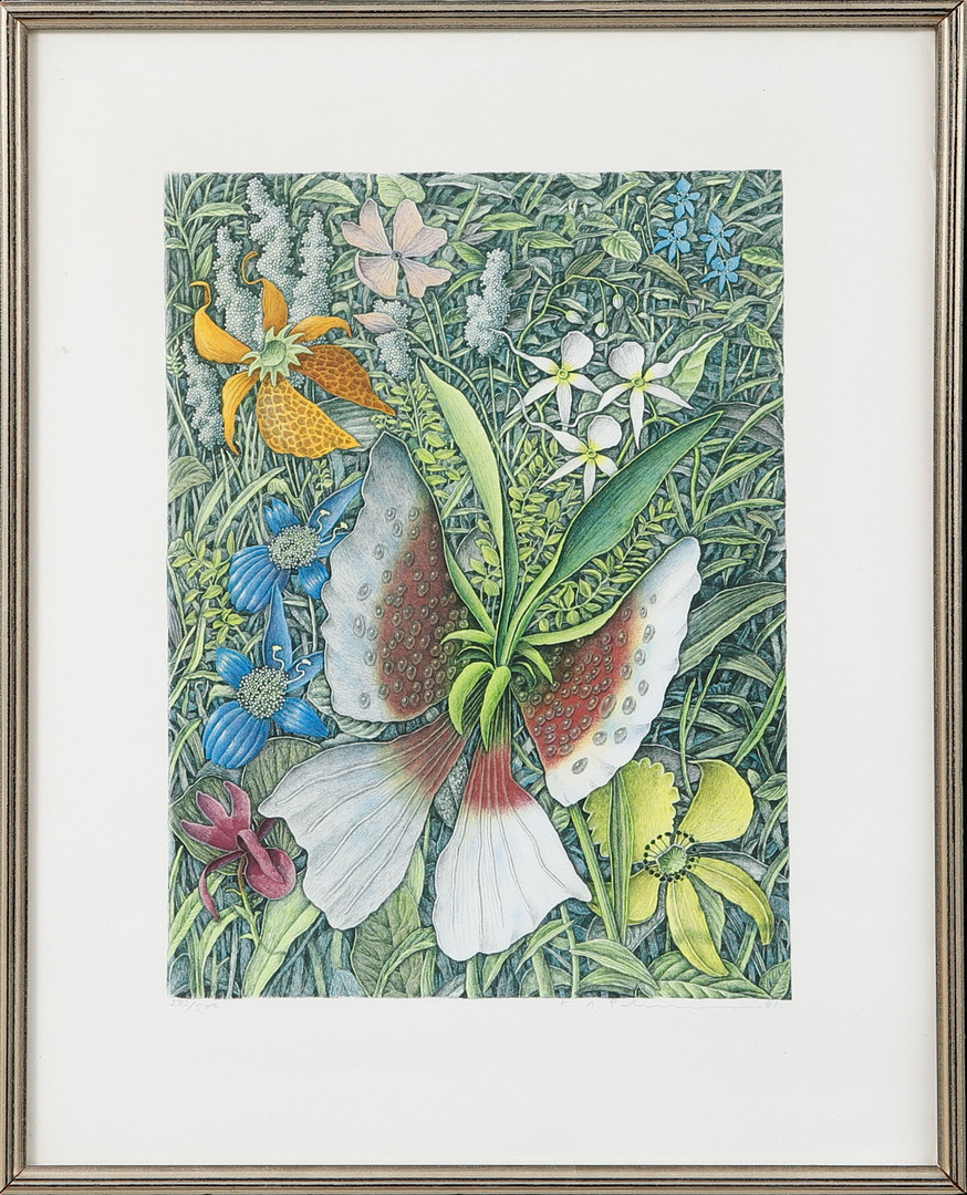KARL AXEL PEHRSON. Exotiska växter, färglitografi, signerad och numrerad 280/500.