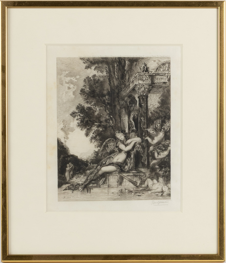 FÉLIX BRACQUEMOND (1833-1914). "A goddess of the discord", etsning efter Gustave Moreau.