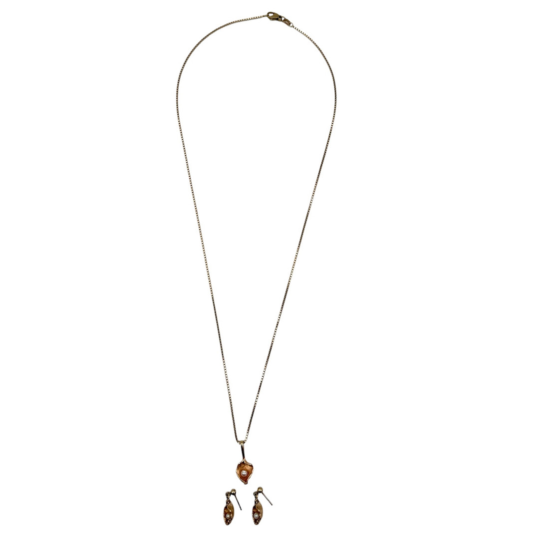 HALSBAND, ÖRHÄNGEN, ett par, 18K guld.