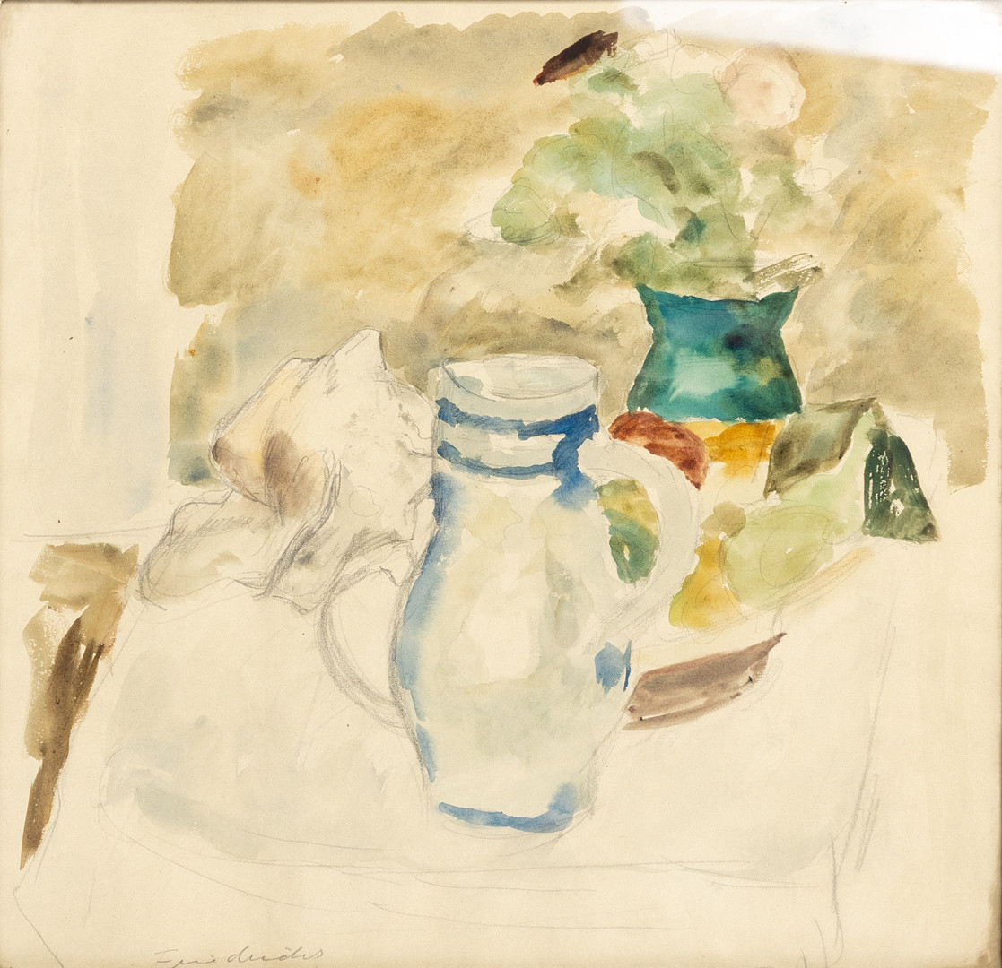 FRITZ FRIEDRICHS (1882-1928). Stilleben mit Krügen.