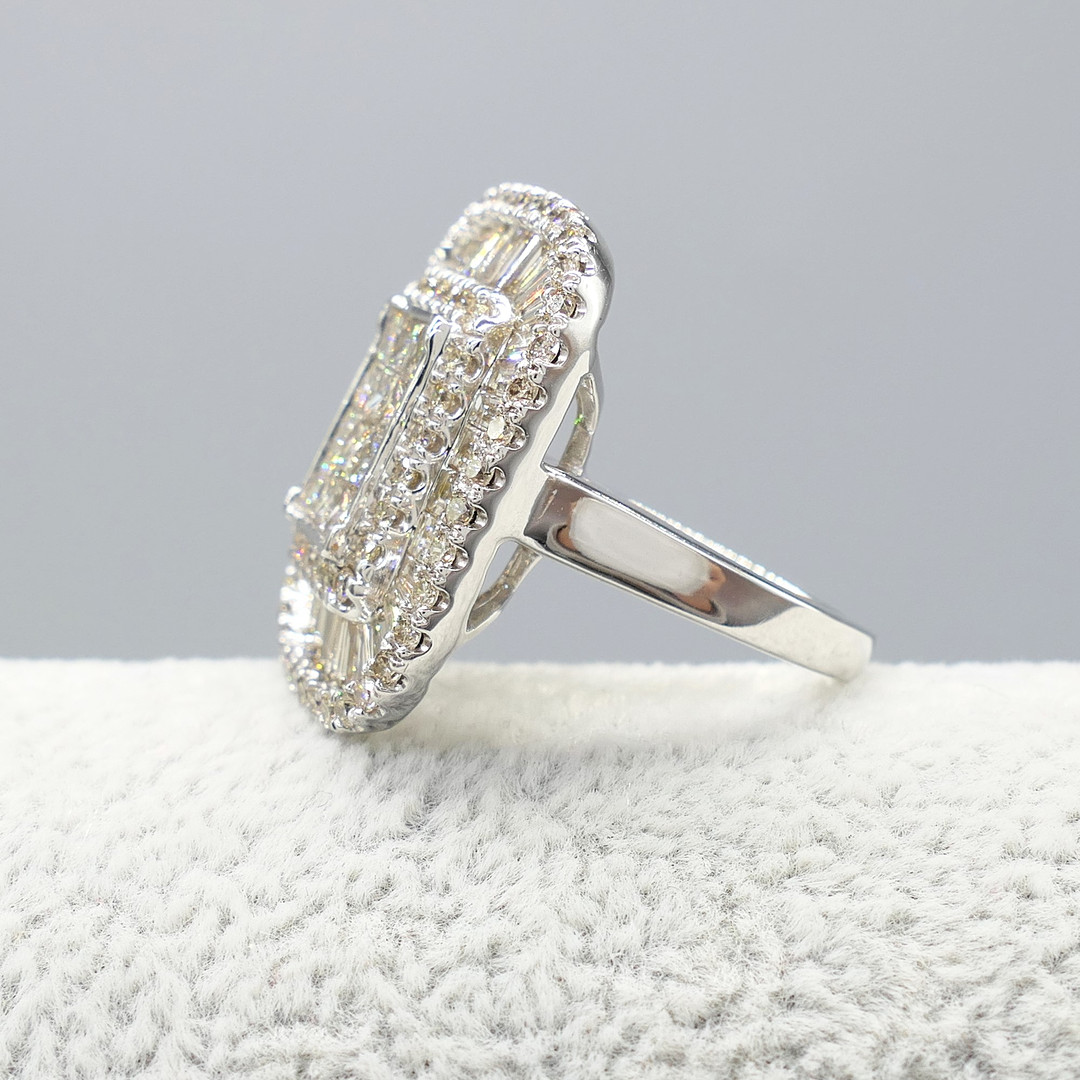 LARGE 3.55 CARAT DIAMOND panel ring.