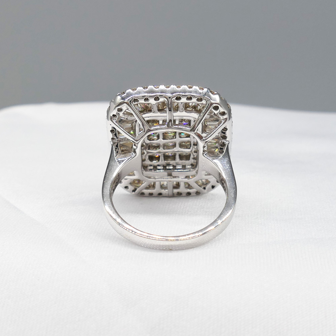 LARGE 3.55 CARAT DIAMOND panel ring.