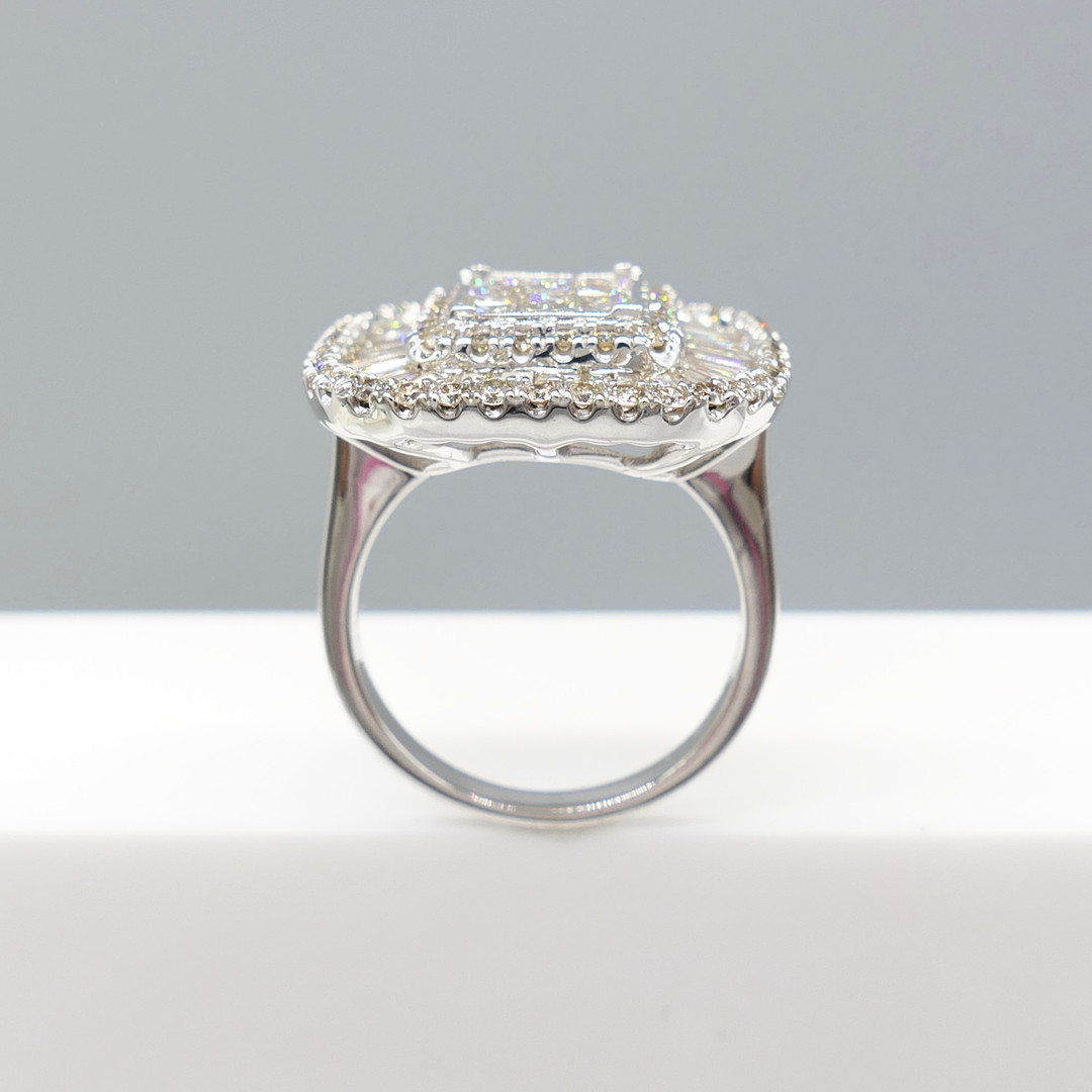 LARGE 3.55 CARAT DIAMOND panel ring.