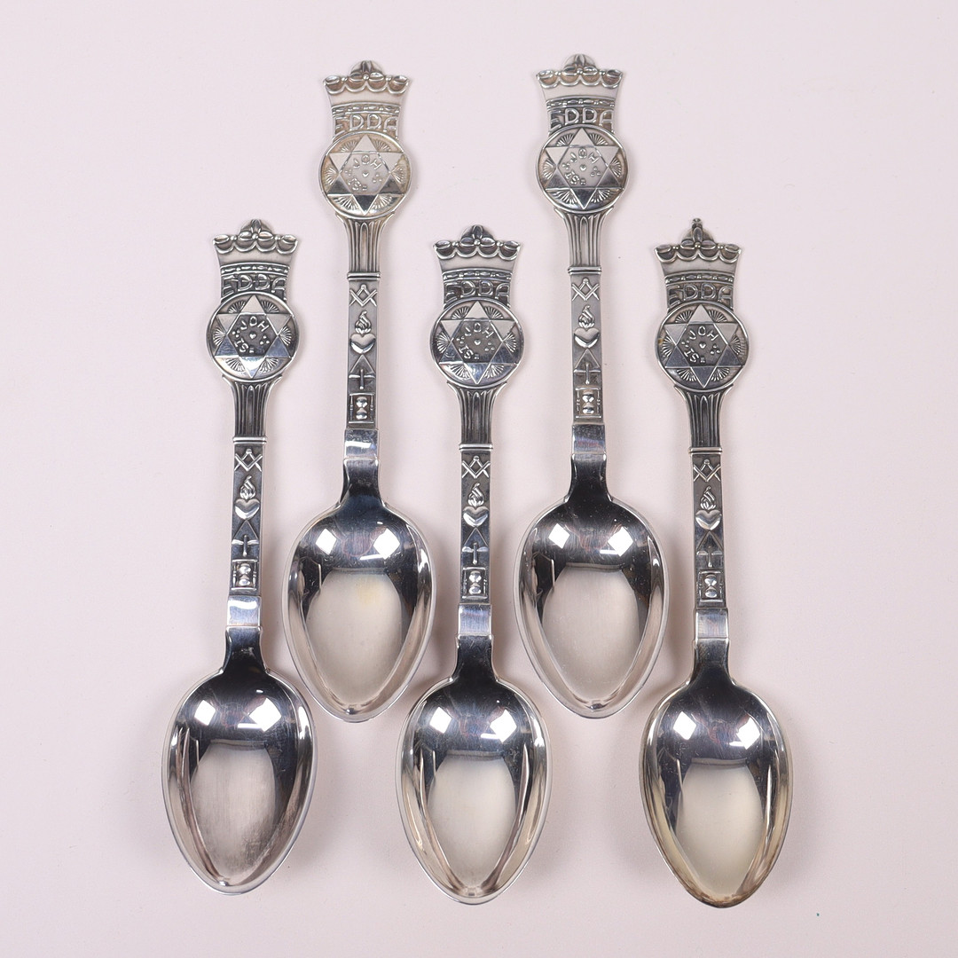 SKEDAR, Frimurarlogen Edda, Reykjavik, Island, sterling silver, tillverkade av Guðjón Bernharðsson, GAM, 6 st.