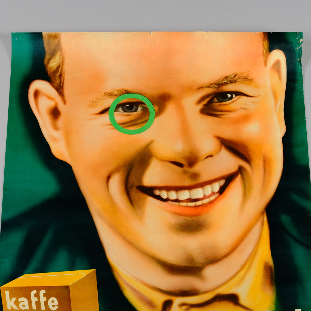 HARRY BERNMARK. REKLAMAFFISCH, ”Cirkelkaffet lockar fram sinnets ljusa sidor”, 100x69, ca 1930-/1940-tal.