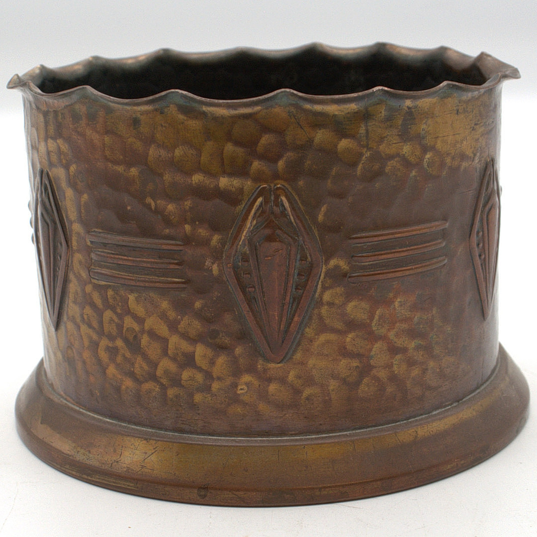 JUGENDSTIL FLASCHENHALTER, KUPFER, UM 1910.
