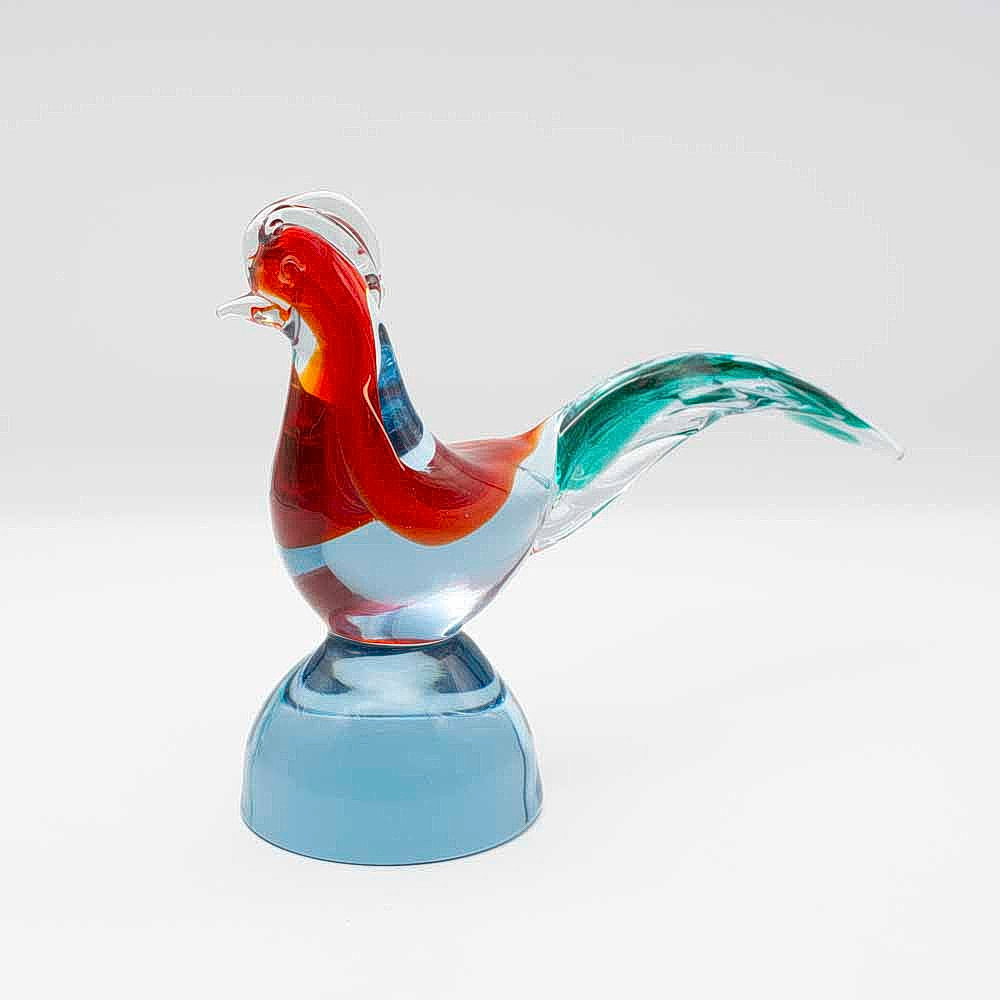 ARCHIMEDE SEGUSO. MURANOGLAS FASAN, BICOLOR, ITALIEN,1950.