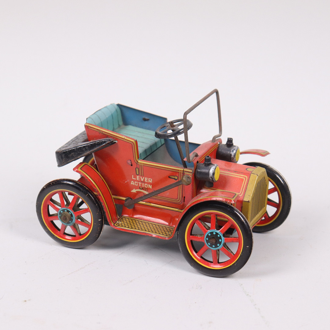 PLÅTLEKSAK, Modern Toys, Masudaya Toys Co, Japan, Model T lever action.