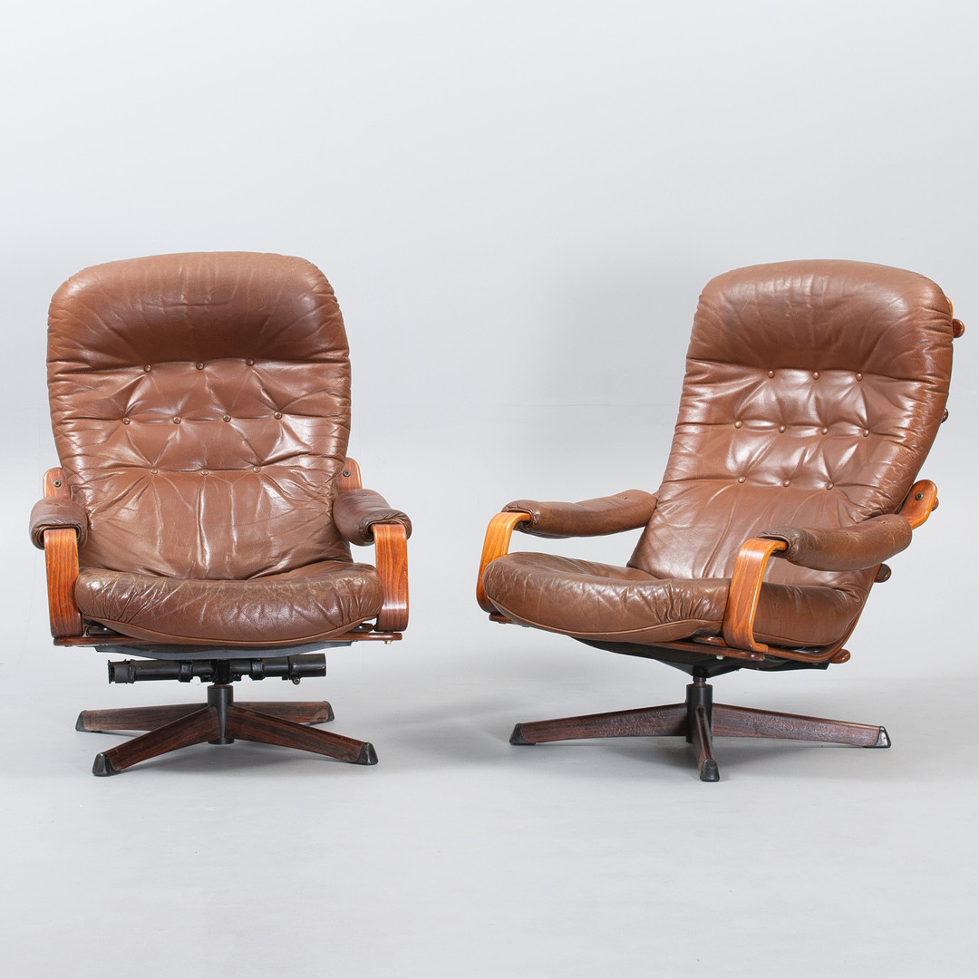 Lænestole, et par, Göte Möbler Nässjö, Norge, 1970'erne (2).