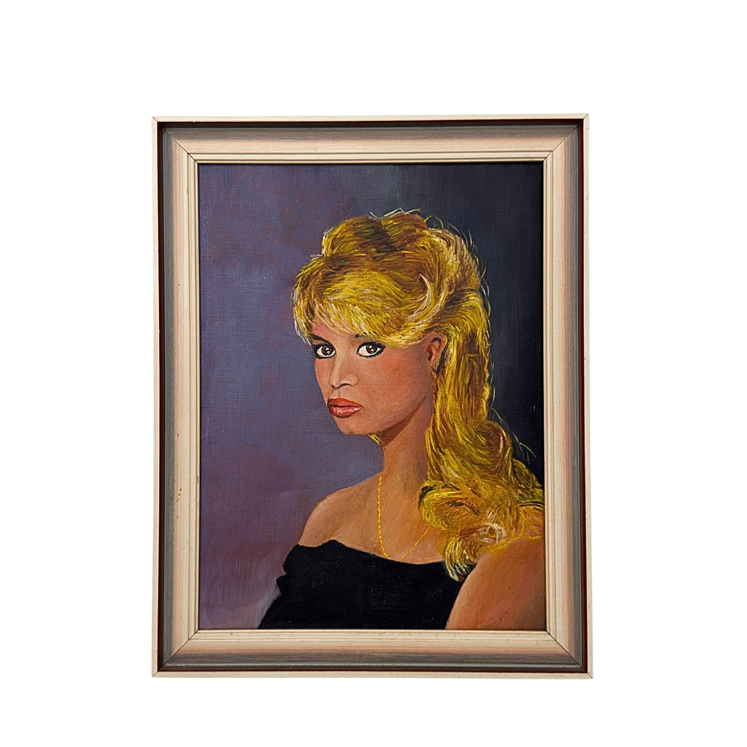 ÖLGEMÄLDE EINES PORTRÄTS VON BRIGITTE BARDOT AUS DEN SPÄTEN 1960ER/1970ER JAHREN.