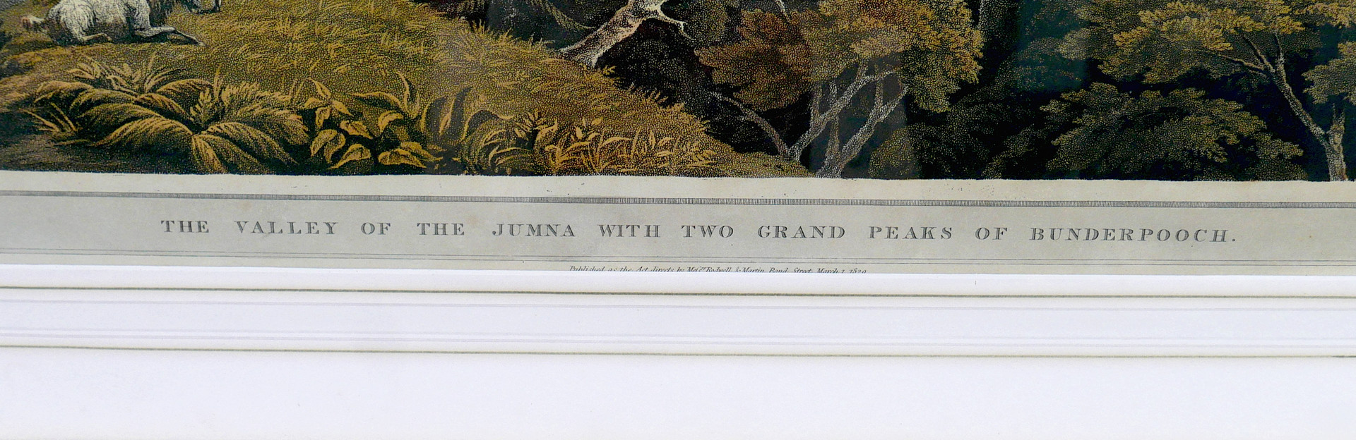 JAMES BAILLIE FRASER, 1820 ENGRAVING: 'THE VALLEY OF THE JUMNA WITH TWO GRAND PEAKS OF BUNDERPOOCH'.