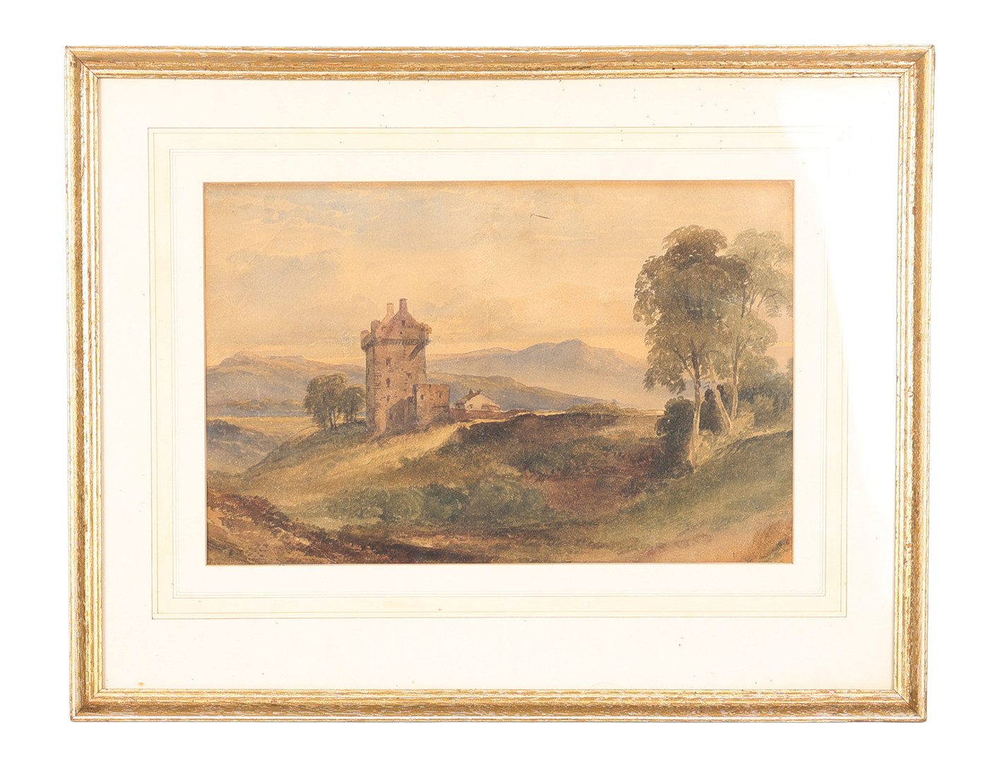 BRITISH SCHOOL 19TH CENTURY, STUDY OF INVERMARK CASTLE, SCOTLAND.