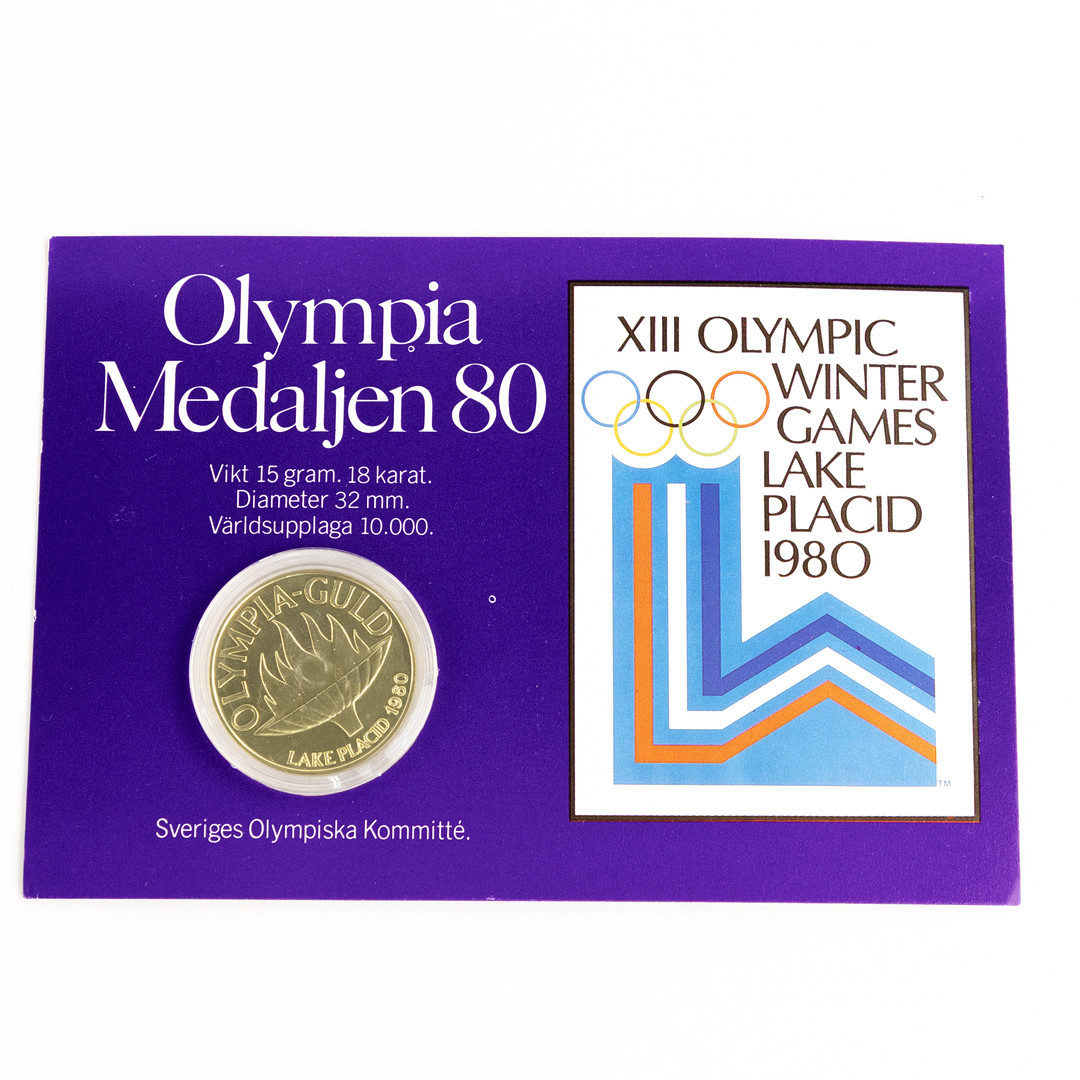GULDMYNT, Olympia Medaljen, 18k guld, 1980.
