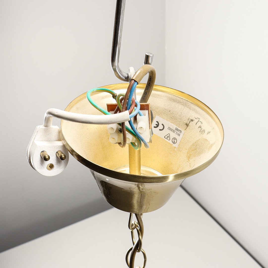 TAKLAMPA "Stjärna", metall och glas, 1900/2000-tal.