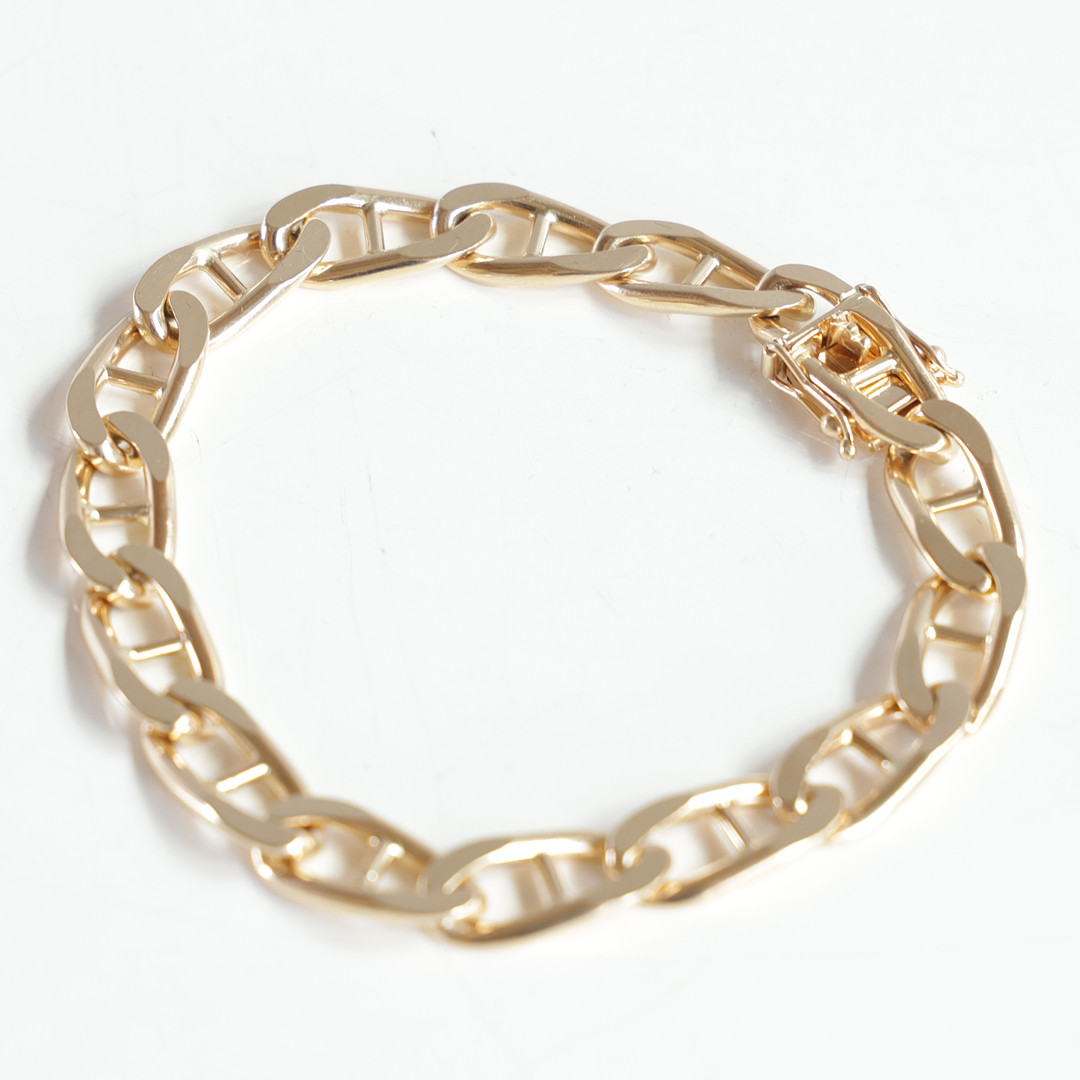 Mariner armbånd af 14 kt guld. Stemplet, 'BNH 585'.