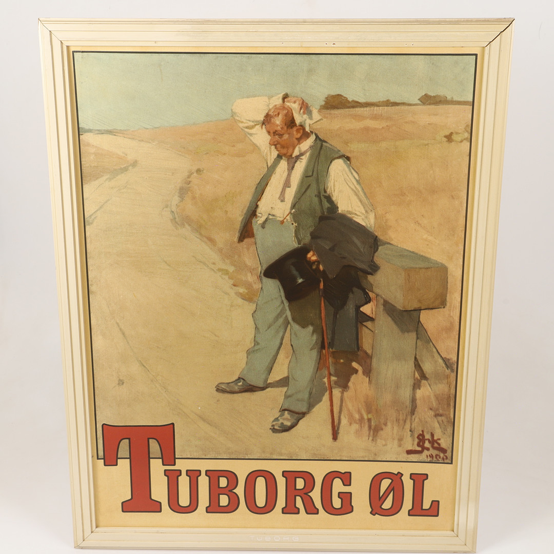 ERIK HENNINGSEN. "Tuborg Øl", offsettryck, 1900-tal.