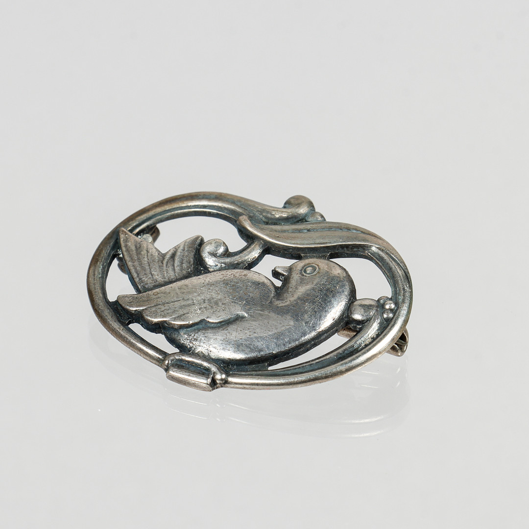 BROSCH, silver, jugend, Eiler & Marløe, Köpenhamn, Danmark.