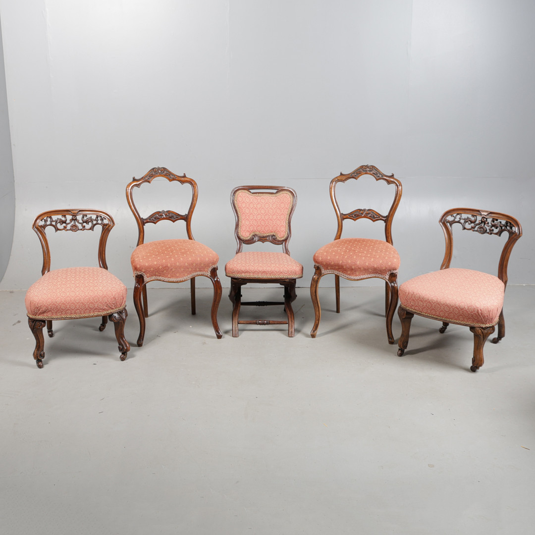 FIVE VICTORIAN CHAIRS (5).