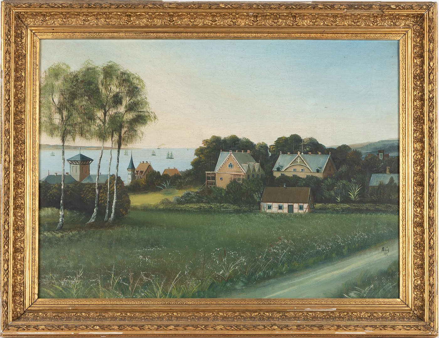 EDVIN JOHAN BRINK (1861-1925). Utsikt från Tinkarpsbacken, olja på duk, signerad.