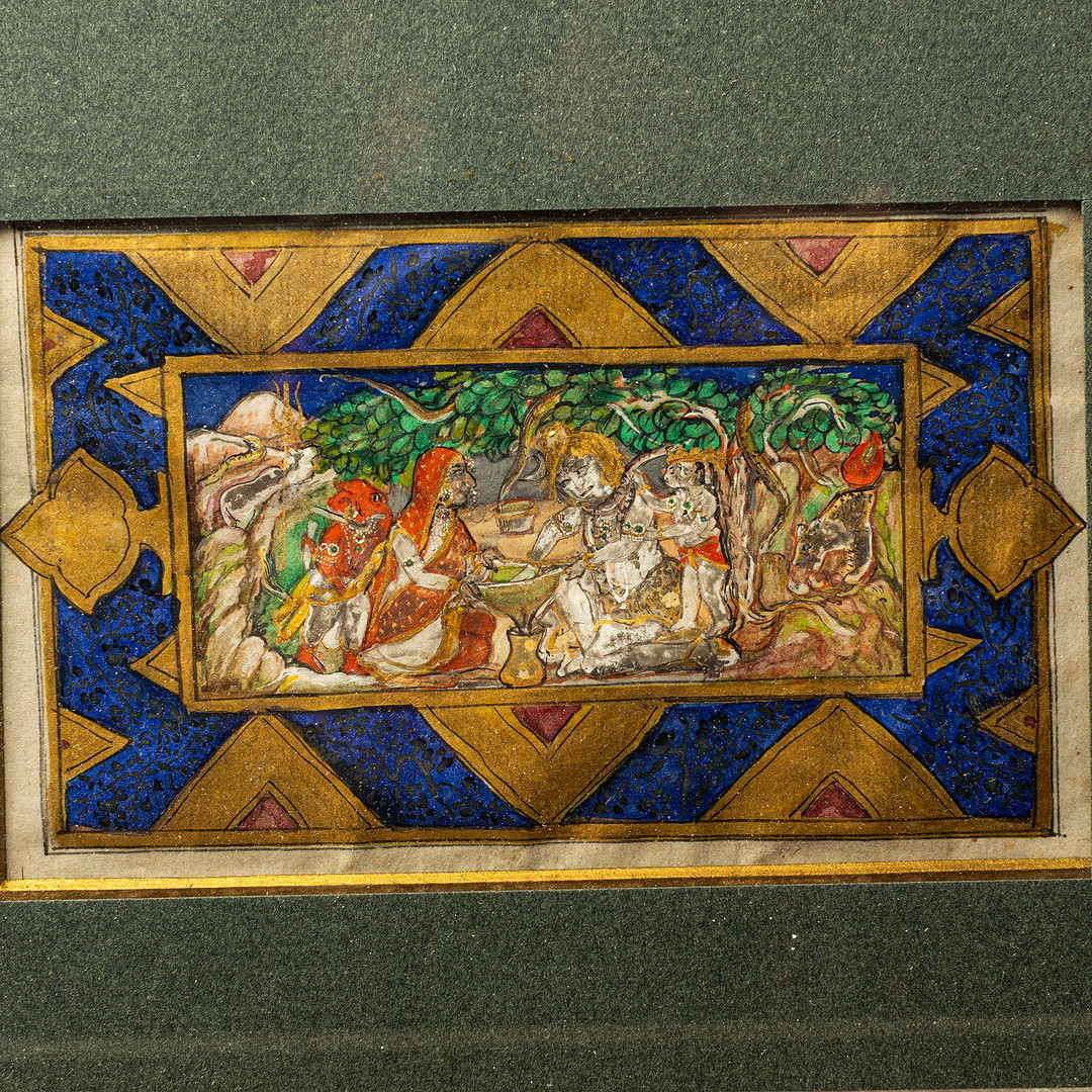 MINIATYRMÅLNINGAR, 6 st, sannolikt Indien, gouache och guld på papper, figurmotiv.