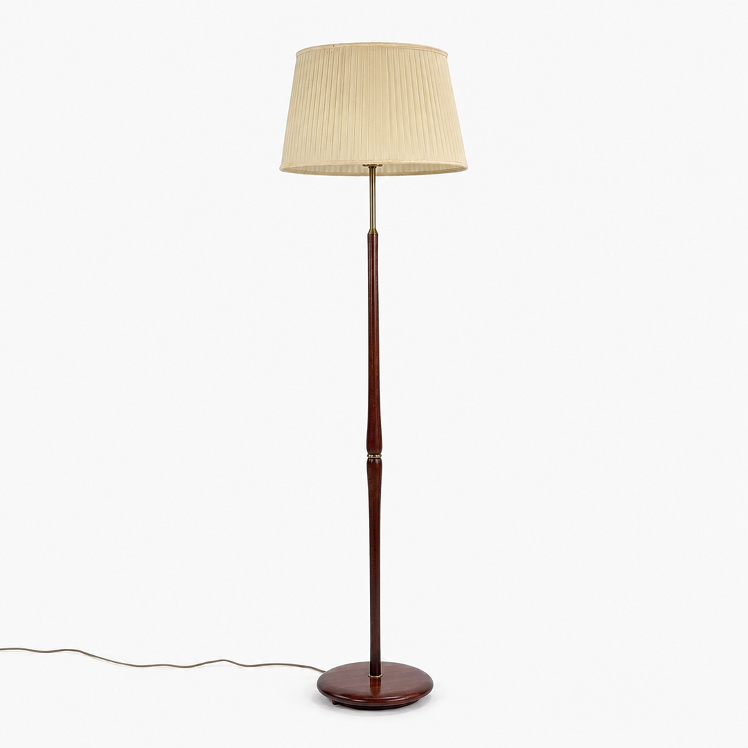 GOLVLAMPA, Mahogny, mässing, Sverige, 1900-talets mitt.