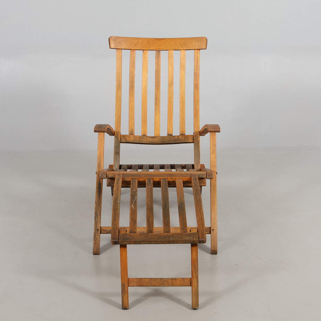 DÄCKSTOL Stockamöllan teak 1900-tal.