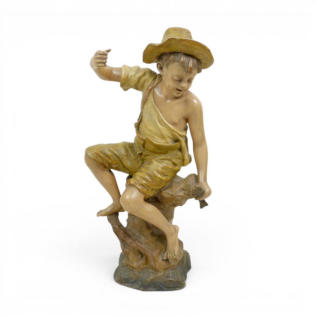 AN AUSTRIAN ART NOUVEAU GOLDSCHEIDER TERRACOTTA STATUE.
