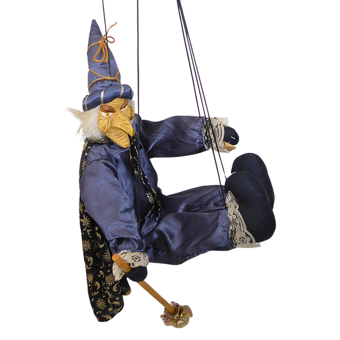MARIONETTE IN FORM EINES ZAUBERERS MIT ZAUBERSTAB.