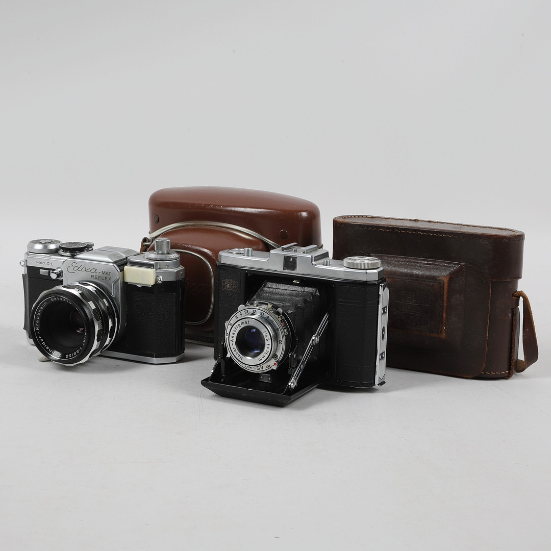 KAMEROR, 2 st, Zeiss Ikon och Edixa, 1950/60-tal.