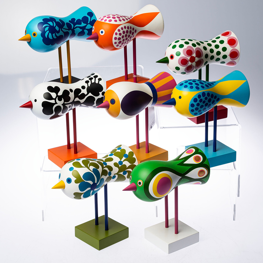 LISA LARSON. Skulpturer, 8st ur serien "Birds 1967", Design House Stockholm.