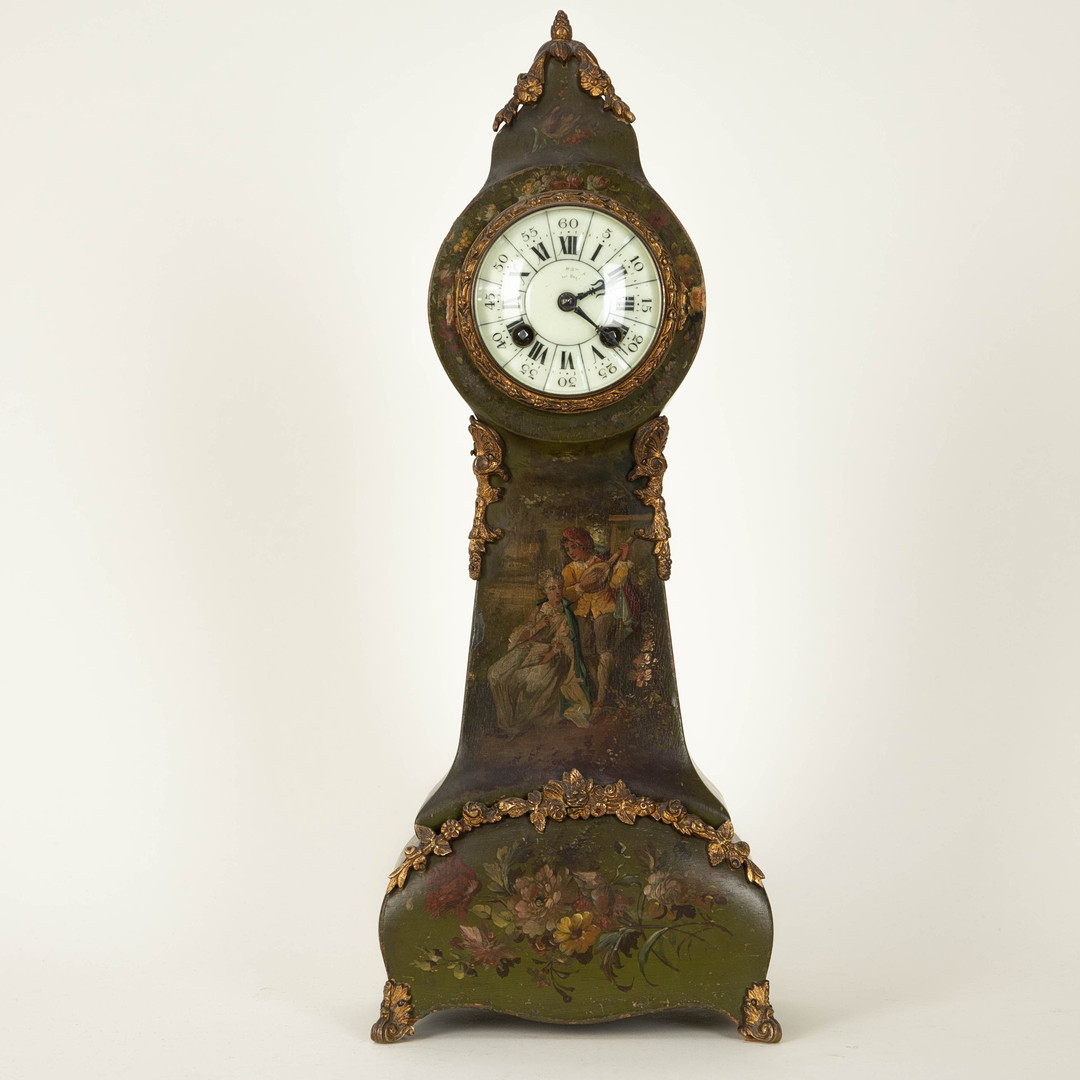 JAPY FRÉRES & CIE. Pendule mit galanter Szenerie, Montebeliard, Frankreich, um 1880.