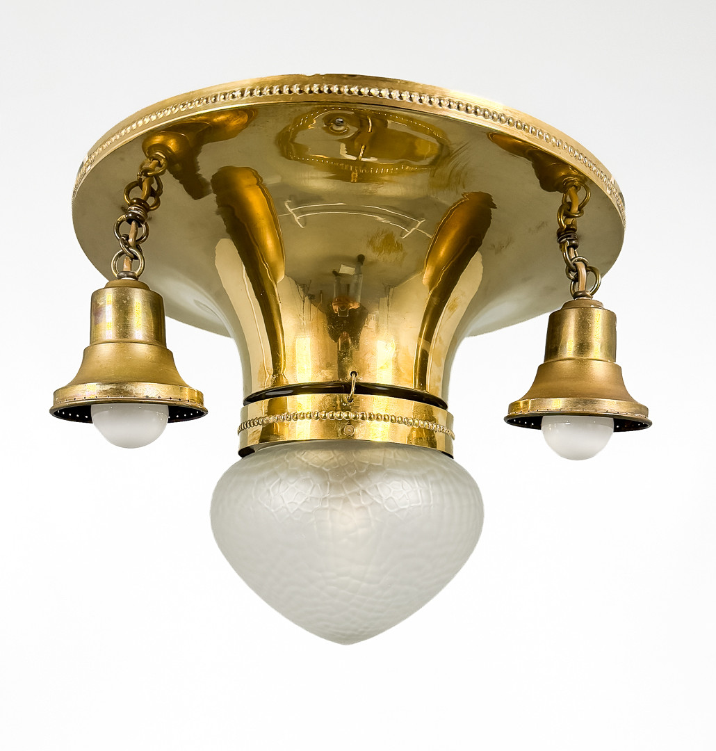 TAKLAMPA, Jugend, Mässing och glas, Sven & Hugo Malmströms metallvarufabrik, 1900-talets första hälft.