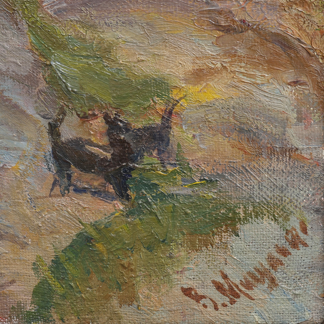 VICTOR MEGULKO. "KIEV", OLJA PÅ DUK, SIGNERAD OCH DATERAD 1991.