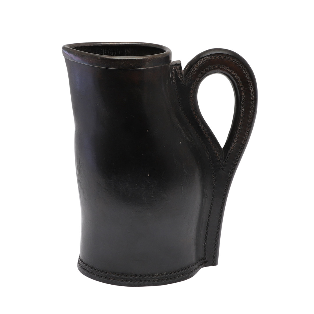 LEATHER ALE JUG MADE BY D. K. MURRAY AND CO WINCHESTER.