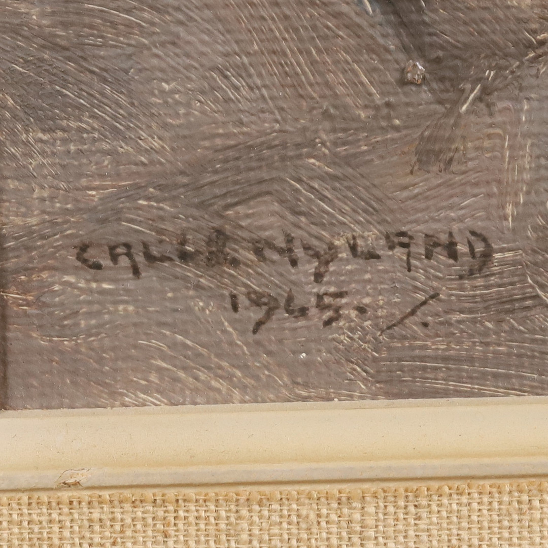 CALLE NYLAND (1907 - 1995). "Laxbäcken, Kopparberg", olja på duk.