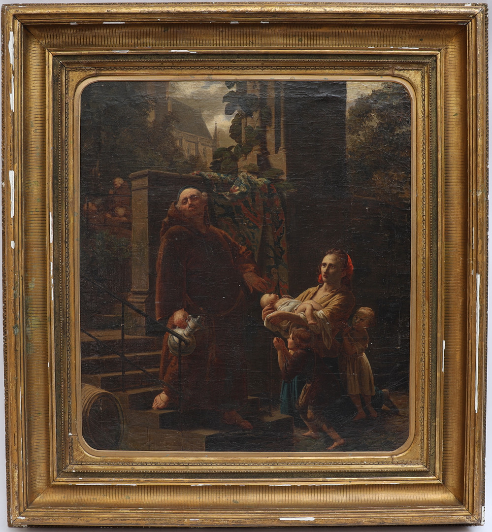 OKÄND KONSTNÄR. Landskap med figurer, 1800-talets första hälft, oljemålning på duk.