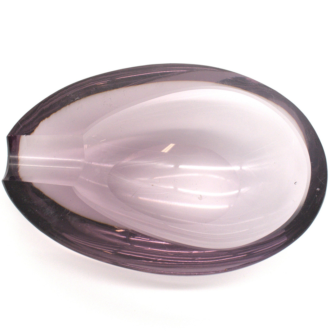 MURANO DESIGNER GLAS SCHALE, AMETHYSTFARBEN, ITALIEN, UM 1960.