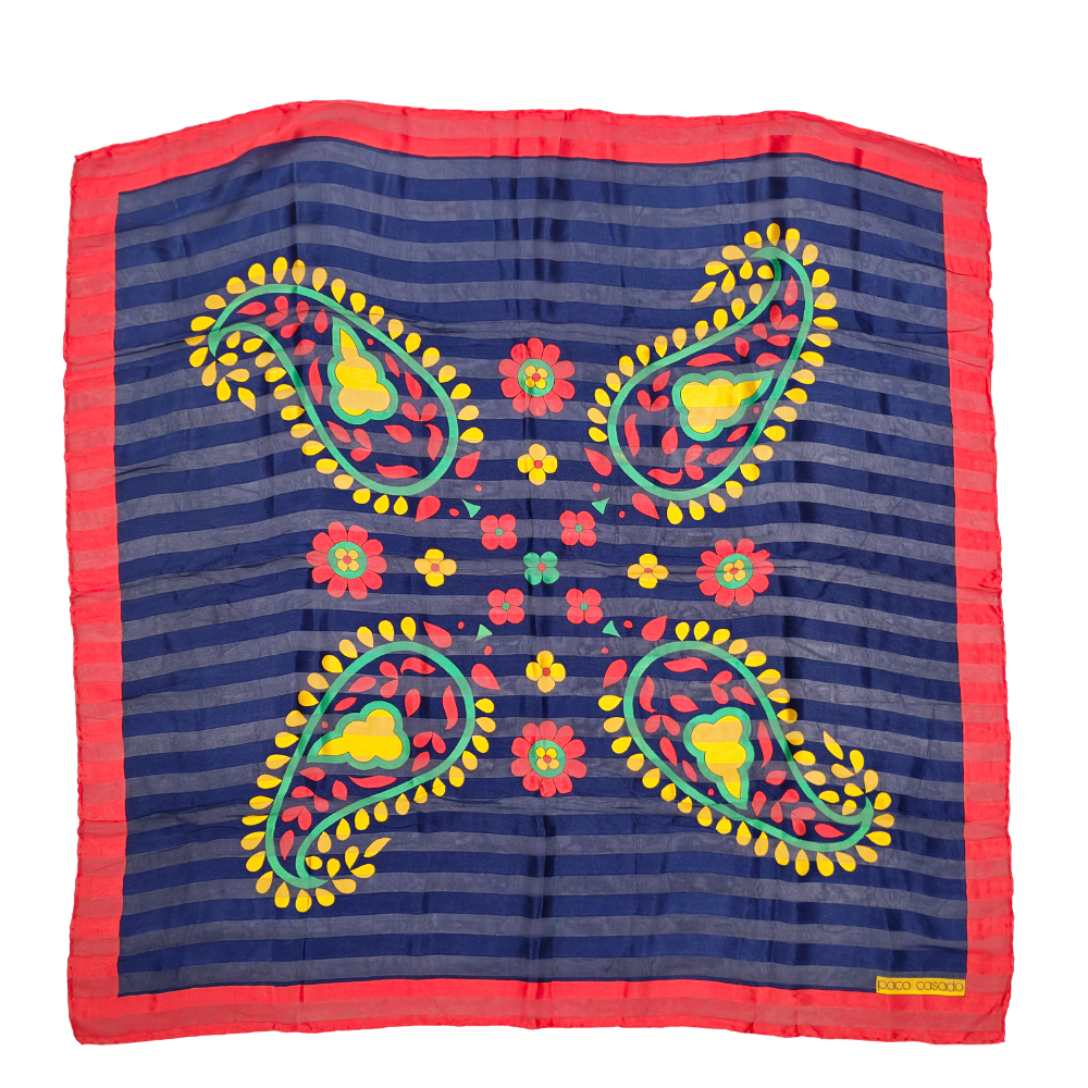 PACO CASADO. FOULARD CARRÉ EN SEDA ESTAMPADA.