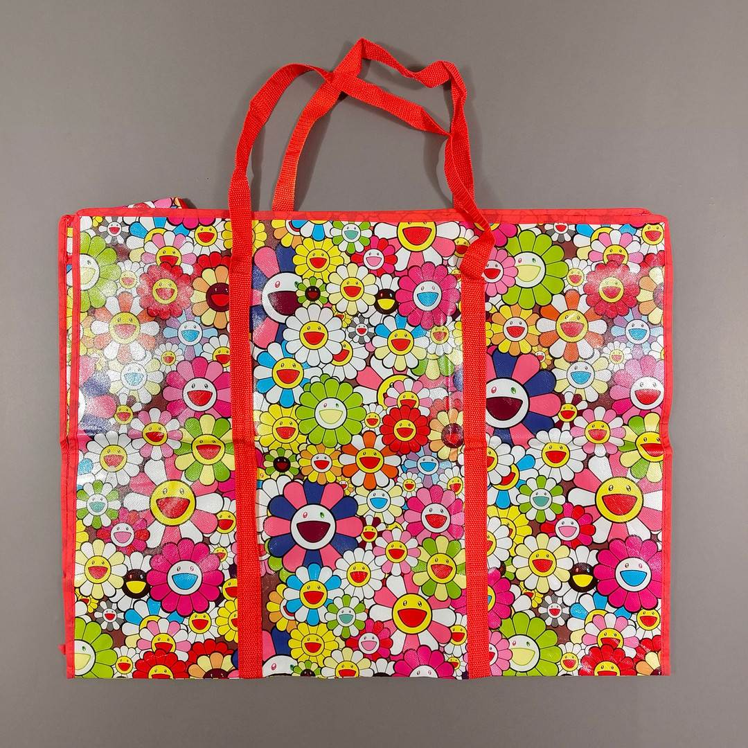 MURAKAMI, TAKASHI. Shopping Bag "Flowers", bunte Tragetasche.