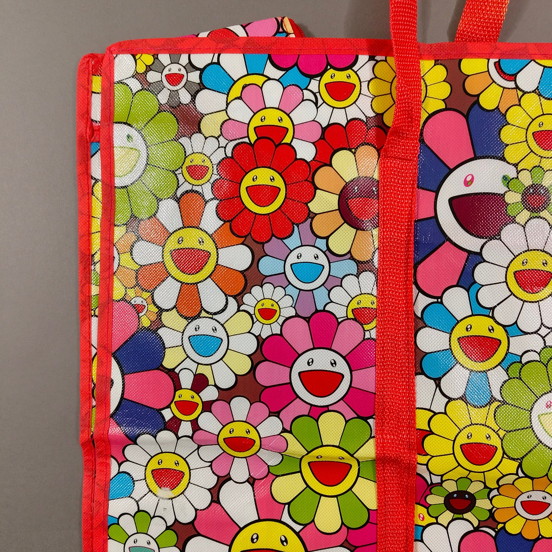 MURAKAMI, TAKASHI. Shopping Bag "Flowers", bunte Tragetasche.
