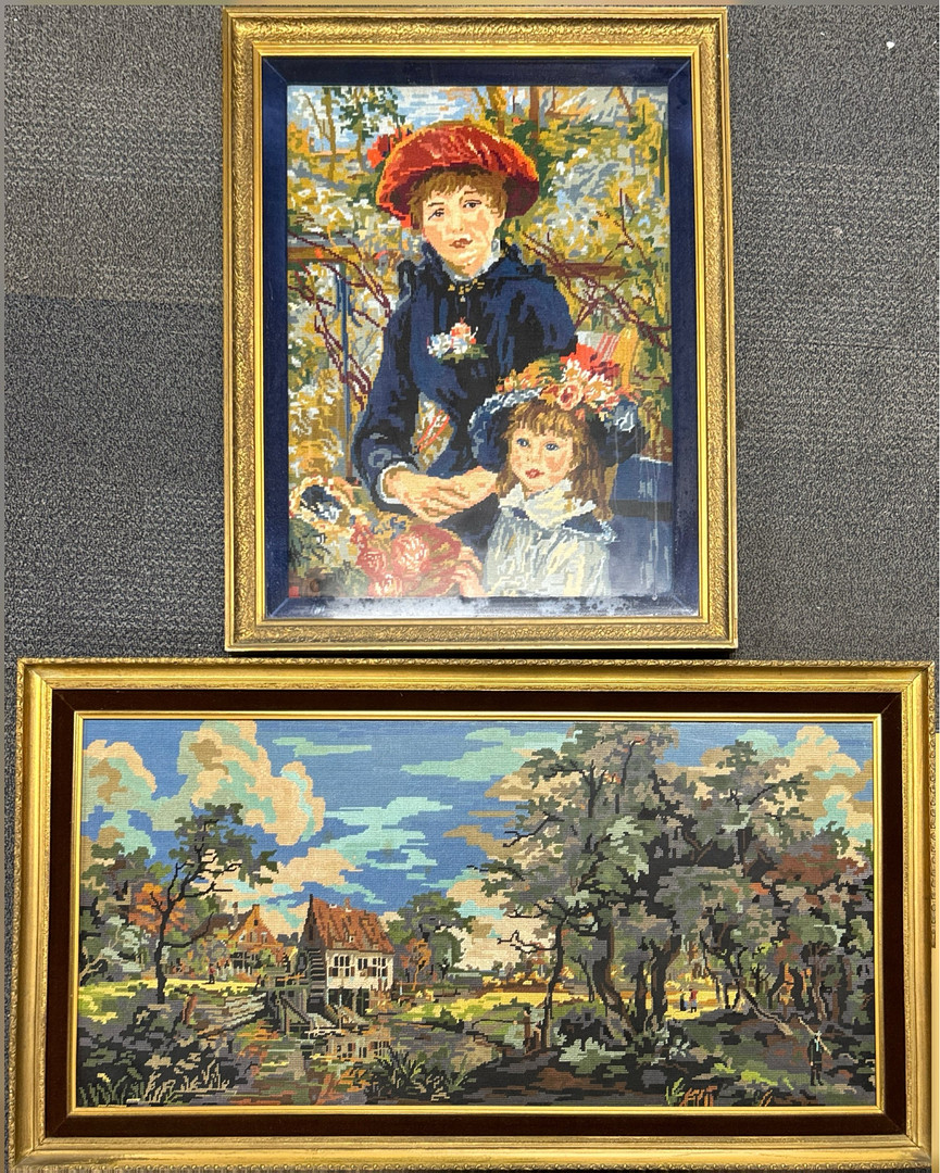 LARGE FRAMED TAPESTRIES.