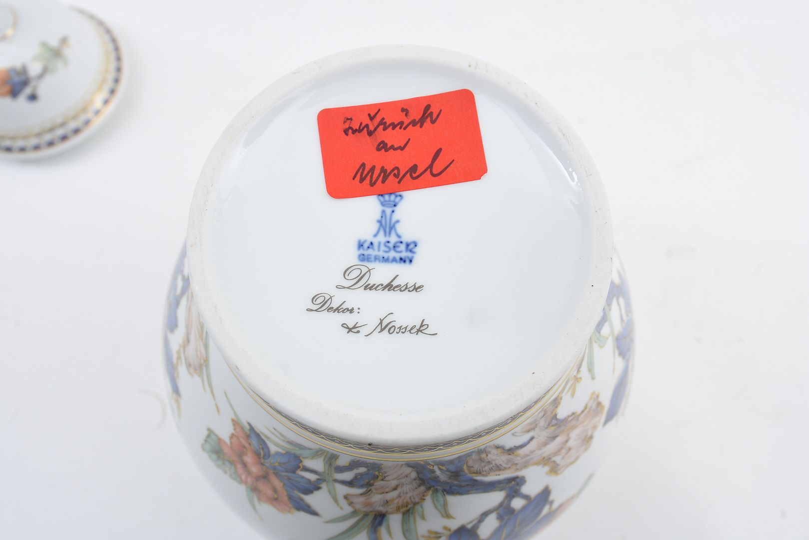 Images for 578555. KAISER PORZELLAN. Artist lidded vase Duchesse, porcelain with polychrome and