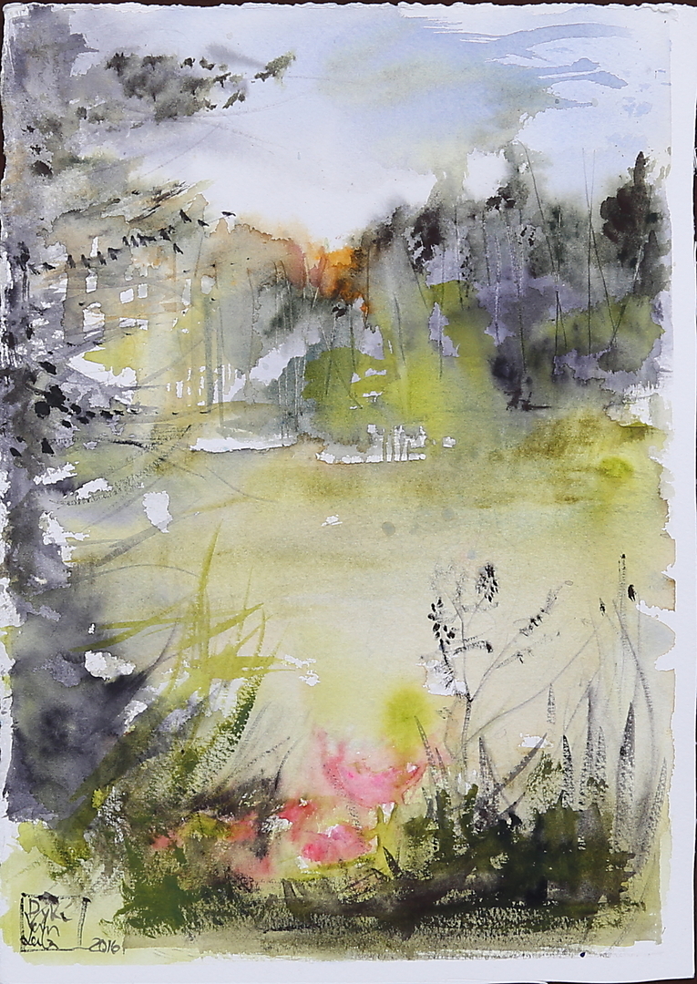Bilder F r 603867 LEILA VAN DYKE Akvarell P Papper Sommar ng 