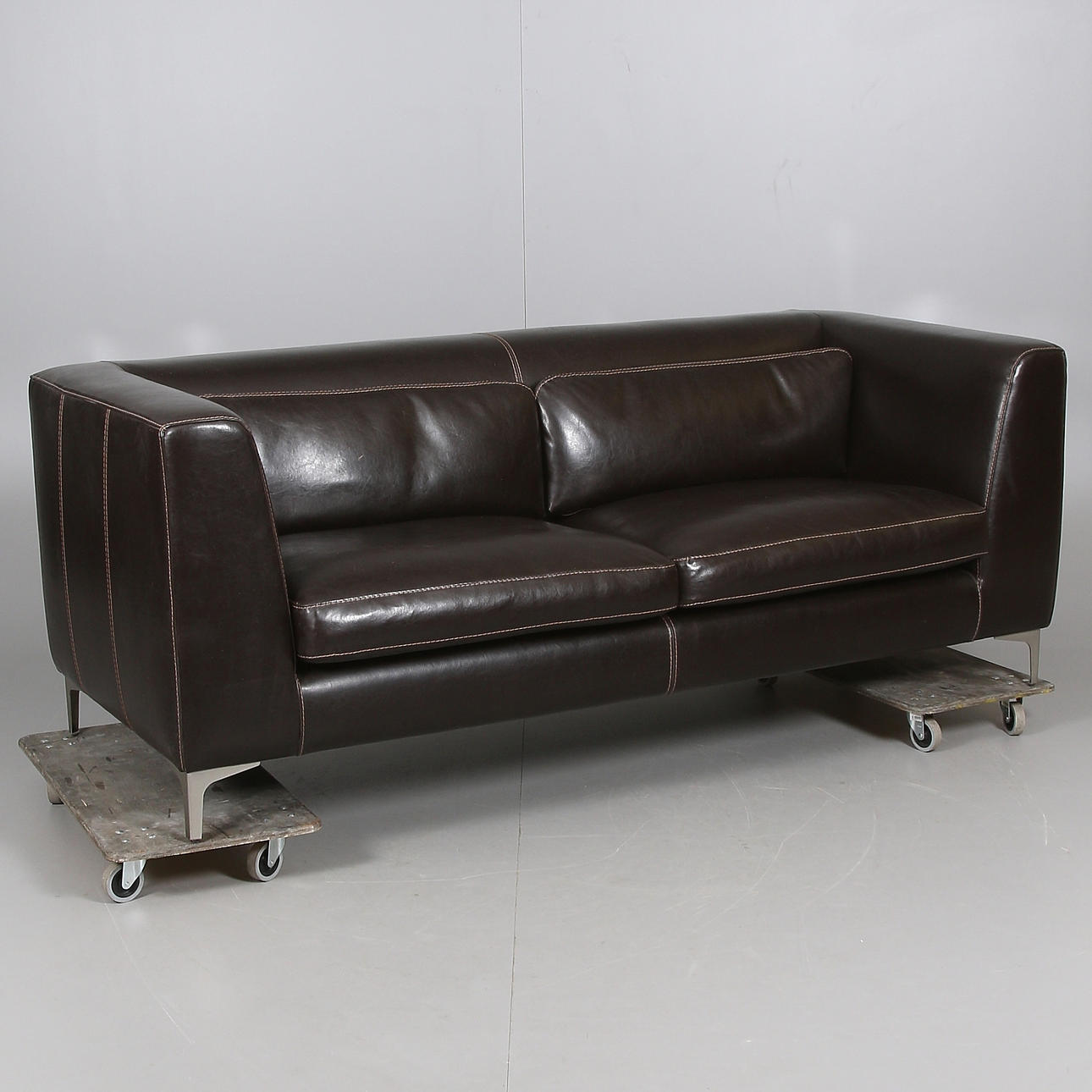 LEATHER SOFA, marked Original Creta Leather, 2000s.